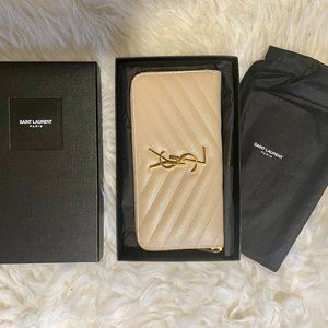 YSL Zip Around Monogram Wallet